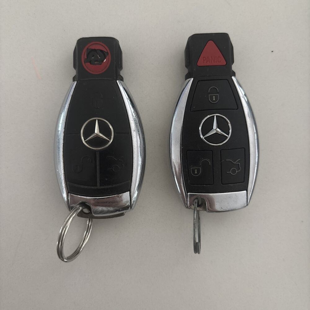 PAIR MERCEDES BENZ OEM GENUINE 4 BUTTON REMOTE SMART KEY FOB GLK GL C CL E S SL